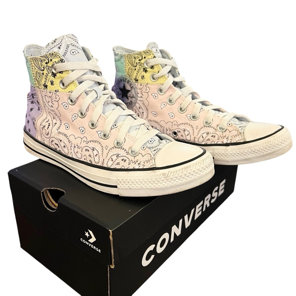 Converse Chuck Taylor All Star High-Top Pastel Bandana Sneaker Womens Paisley - Picture 6 of 13